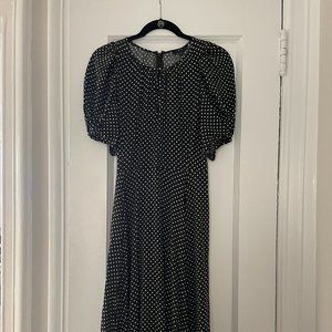 J. Crew Puff Sleeve Polka Dot Dress